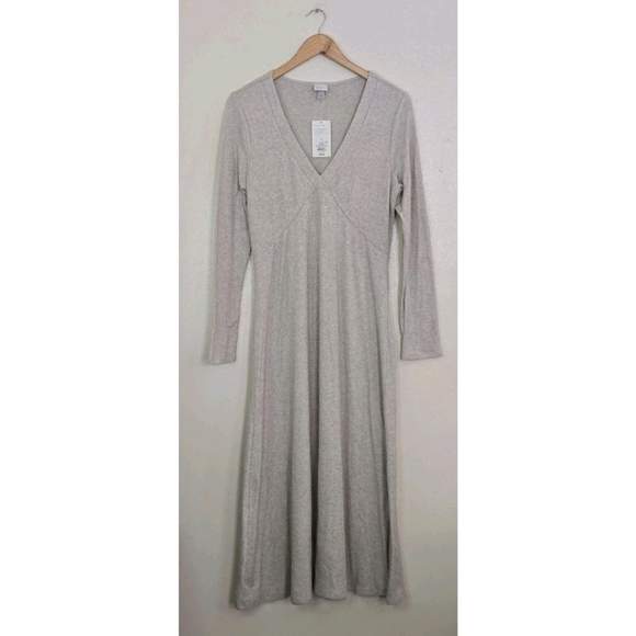 a new day Dresses & Skirts - A New Day Ribbed Knit Maxi Dress Long Sleeve Oatmeal Neutral Size Large